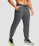 men's mid-rise thermal ankle-length joggers in heather charcoal - pocket detail view