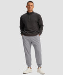 men's mid-rise thermal ankle-length joggers in heather light gray - matching outfits view