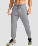 men's mid-rise thermal ankle-length joggers in heather light gray - side view