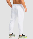 men's mid-rise thermal ankle-length joggers in white - back view
