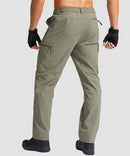 men's multi-pocket hiking pants in gray sage - back view