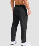 men's reflective dots zip pockets sweatpants in black - back view