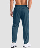 men's reflective dots zip pockets sweatpants in dark blue - back view
