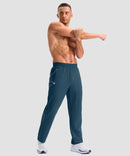 men's reflective dots zip pockets sweatpants in dark blue - front view