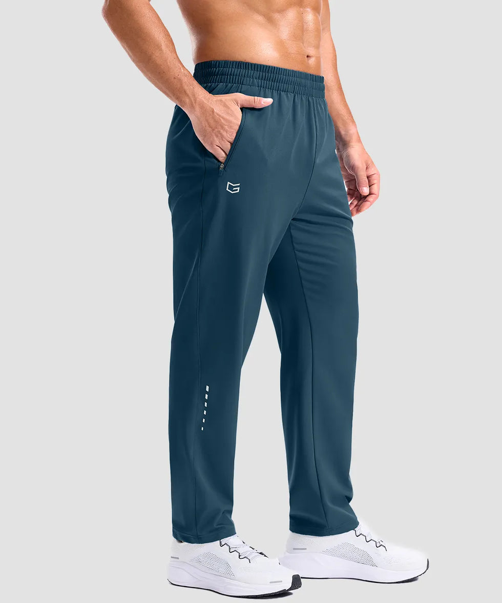 men's reflective dots zip pockets sweatpants in dark blue - pocket detail