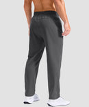 men's reflective dots zip pockets sweatpants in dark gray - back view