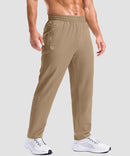 men's reflective dots zip pockets sweatpants in dark khaki - side view