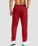 men's reflective dots zip pockets sweatpants in dark red - back view
