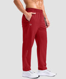 men's reflective dots zip pockets sweatpants in dark red - side view