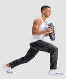 men's reflective dots zip pockets sweatpants in gray camo - matching outfits view