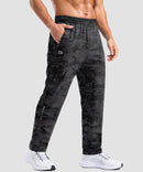 men's reflective dots zip pockets sweatpants in gray camo - pocket detail