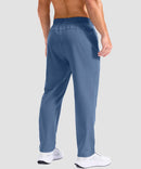 men's reflective dots zip pockets sweatpants in indigo blue - back view