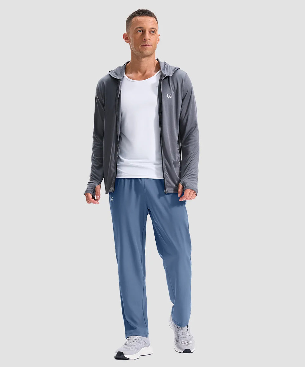 men's reflective dots zip pockets sweatpants in indigo blue - matching outfits view