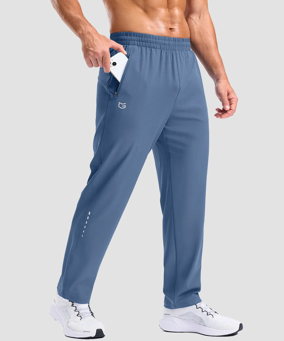 men's reflective dots zip pockets sweatpants in indigo blue - pocket detail