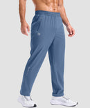 men's reflective dots zip pockets sweatpants in indigo blue - side view