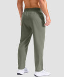 men's reflective dots zip pockets sweatpants in slate green - back view