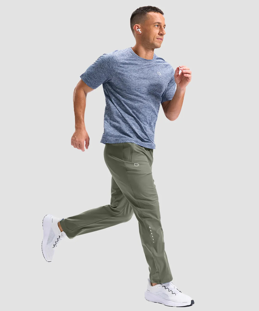 men's reflective dots zip pockets sweatpants in slate green - matching outfits view