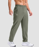 men's reflective dots zip pockets sweatpants in slate green - side view