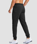 men's reflective zip pockets joggers in black - back view
