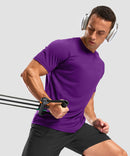 men's rubber strips short sleeve in deep purple - matching outfits view