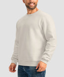 men's sherpa lined pullover sweatshirt in beige - side view