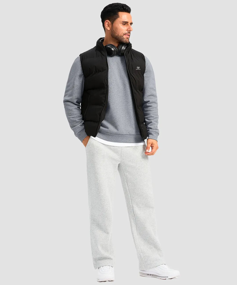 men's sherpa lined pullover sweatshirt in heather light gray - matching outfits view