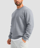 men's sherpa lined pullover sweatshirt in heather light gray - side view