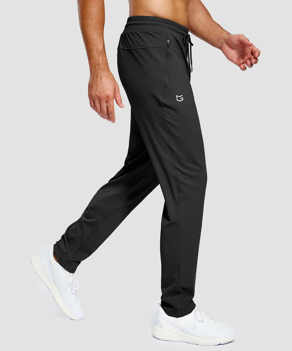 men's tall fleece-lined sweatpants in black - side view