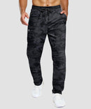 men's tall fleece-lined sweatpants in gray camo - front view