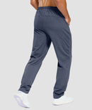men's tall fleece-lined sweatpants in heather dusty blue - back view