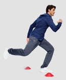 men's tall fleece-lined sweatpants in heather dusty blue - front view