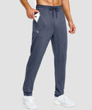 men's tall fleece-lined sweatpants in heather dusty blue - pocket details view