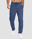men's tall fleece-lined sweatpants in indigo blue - front view