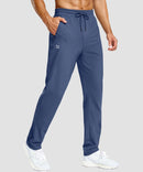 men's tall fleece-lined sweatpants in indigo blue - pocket details view