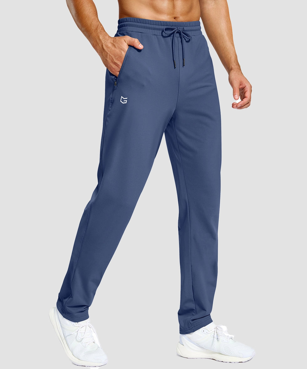 men's tall fleece-lined sweatpants in indigo blue - pocket details view