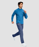 men's tall fleece-lined sweatpants in indigo blue - side view