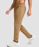 men's tall zip pocketed tapered pants 30"/32"/34"/36" in dark khaki - side view