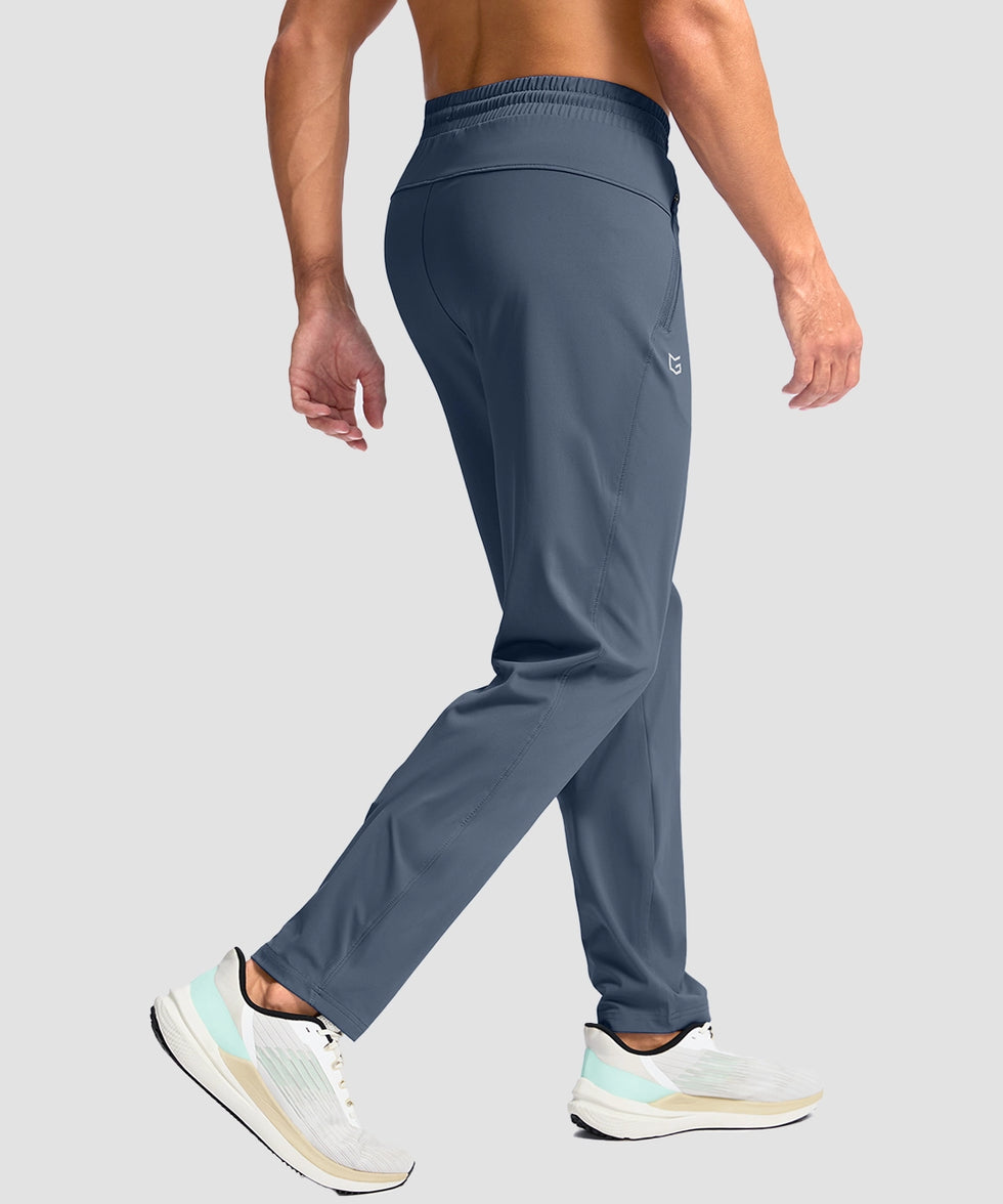 men's tall zip pocketed tapered pants 30"/32"/34"/36" in dusty blue - side view