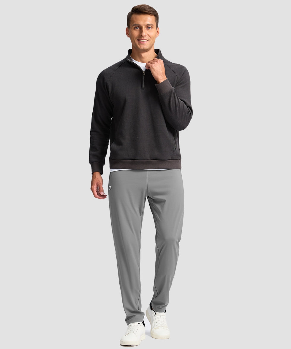 men's tall zip pocketed tapered pants 30"/32"/34"/36" in light gray - matching outfits view