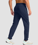 men's tall zip pocketed tapered pants 30"/32"/34"/36" in navy - back view