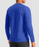 men's thermal base layer long sleeve in royal blue - back view
