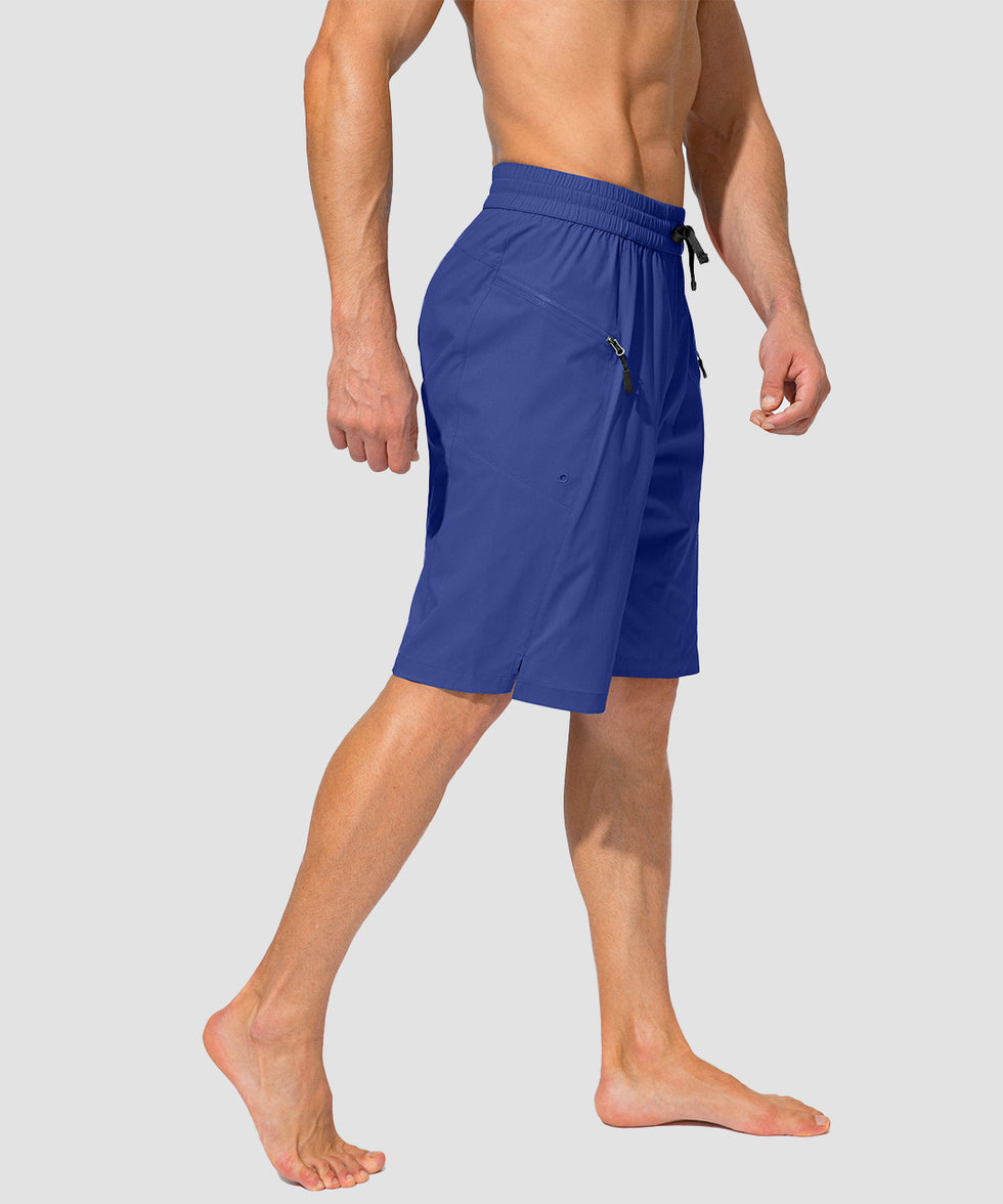 men's uv protection board shorts 9'' in blue - side view
