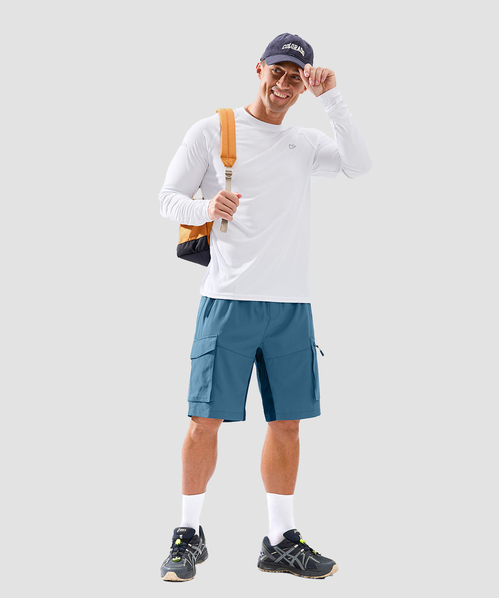 men's uv protection reflective long sleeve in white - matching outfits view