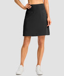 mesh-lined long golf skirt in black - side view