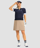 mesh-lined long golf skirt in light khaki - matching outfits view