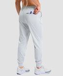 mid-rise heavyweight joggers in grayish white - back view