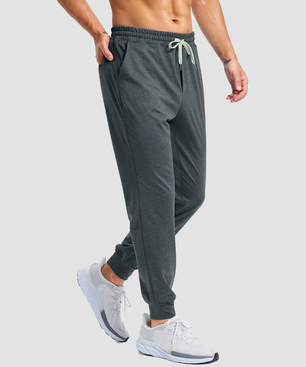 mid-rise heavyweight joggers in heather gray - side view