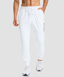 mid-rise heavyweight joggers in white - front view
