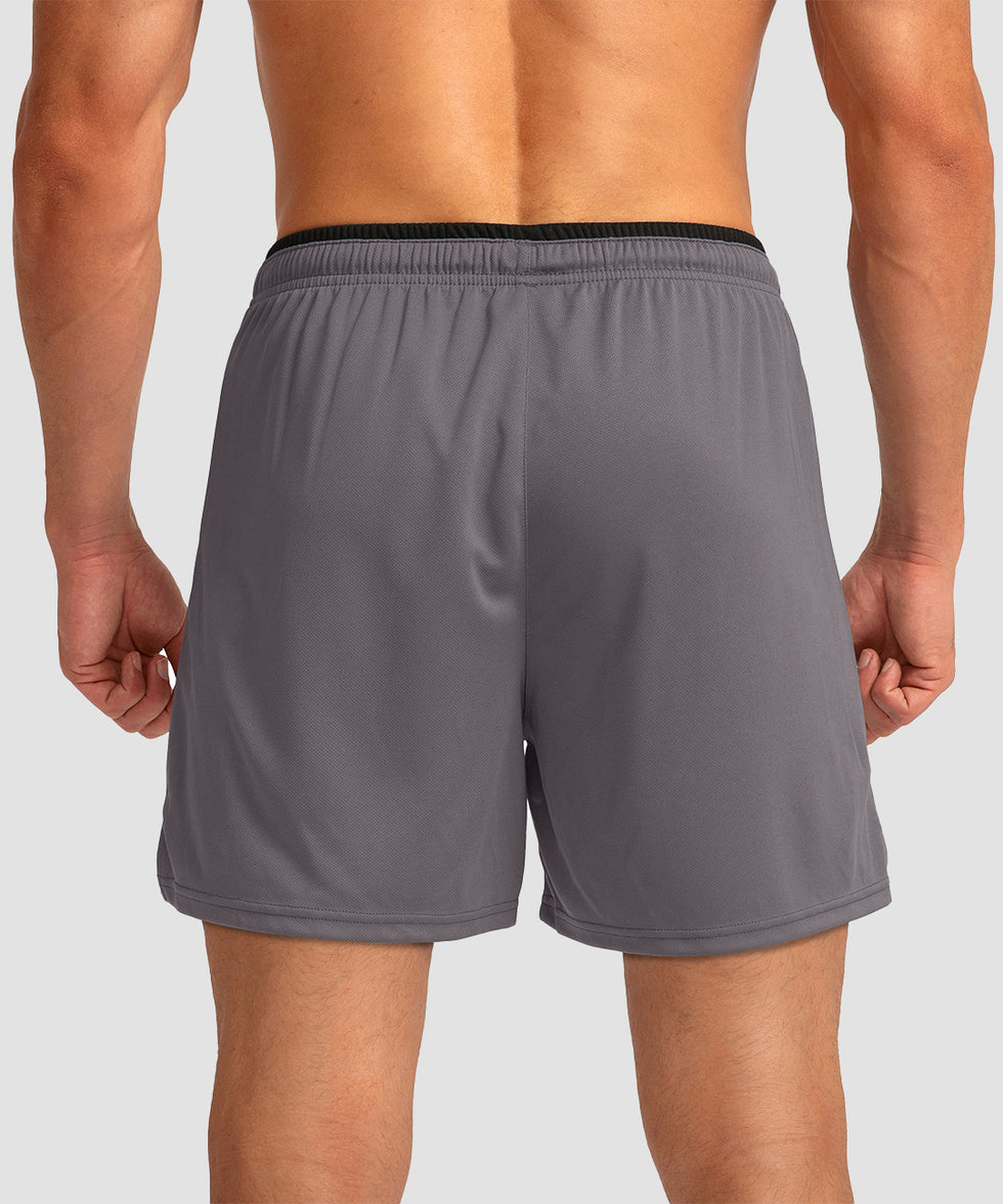 side slit zipper pocket short 5" in iron gray - back view