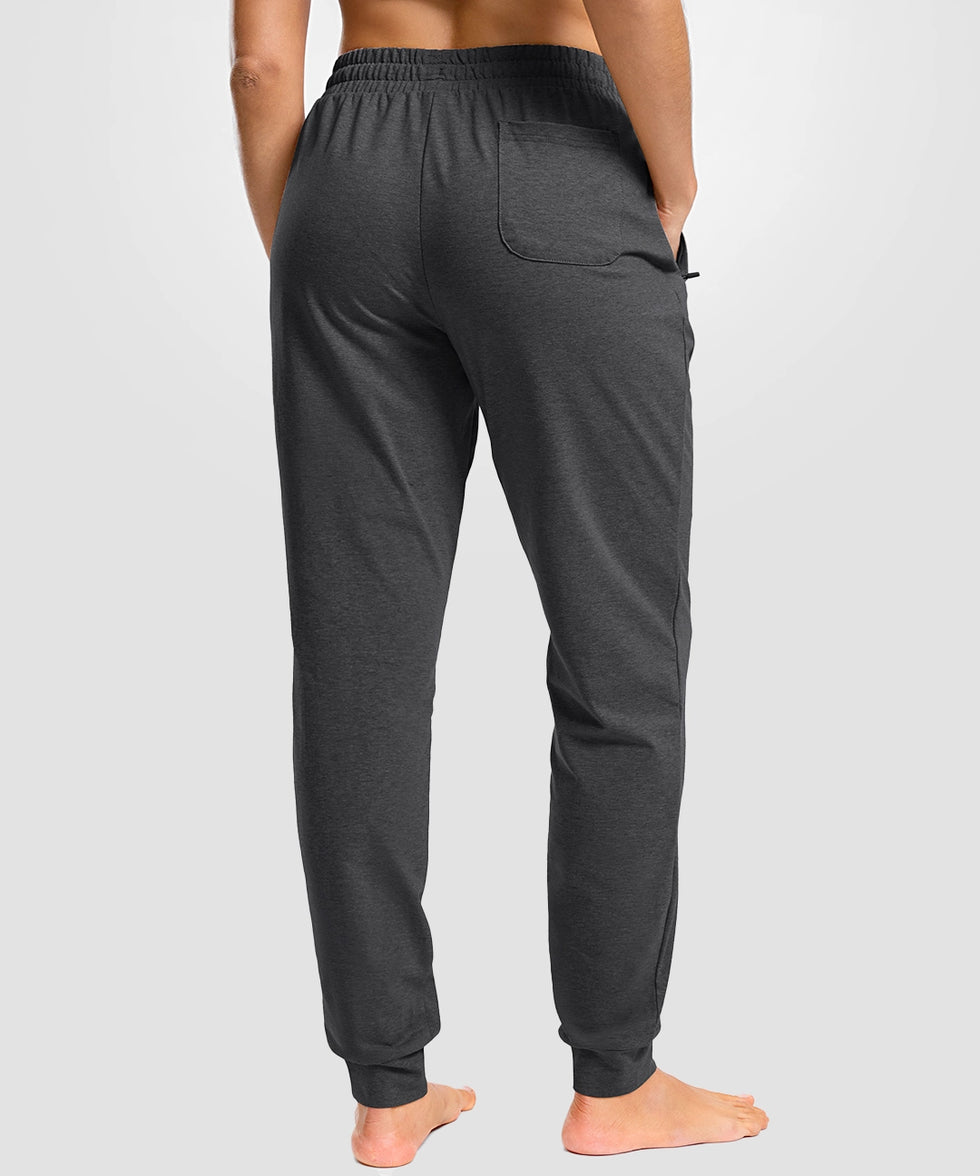 tall zip pockets cotton jogger in charcoal - back view